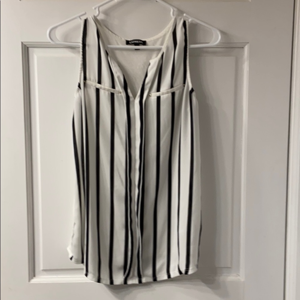 Express tank - small - white with black strips